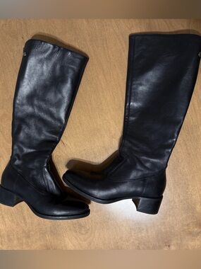 Nero Giardini Black Leather Knee-High Boots